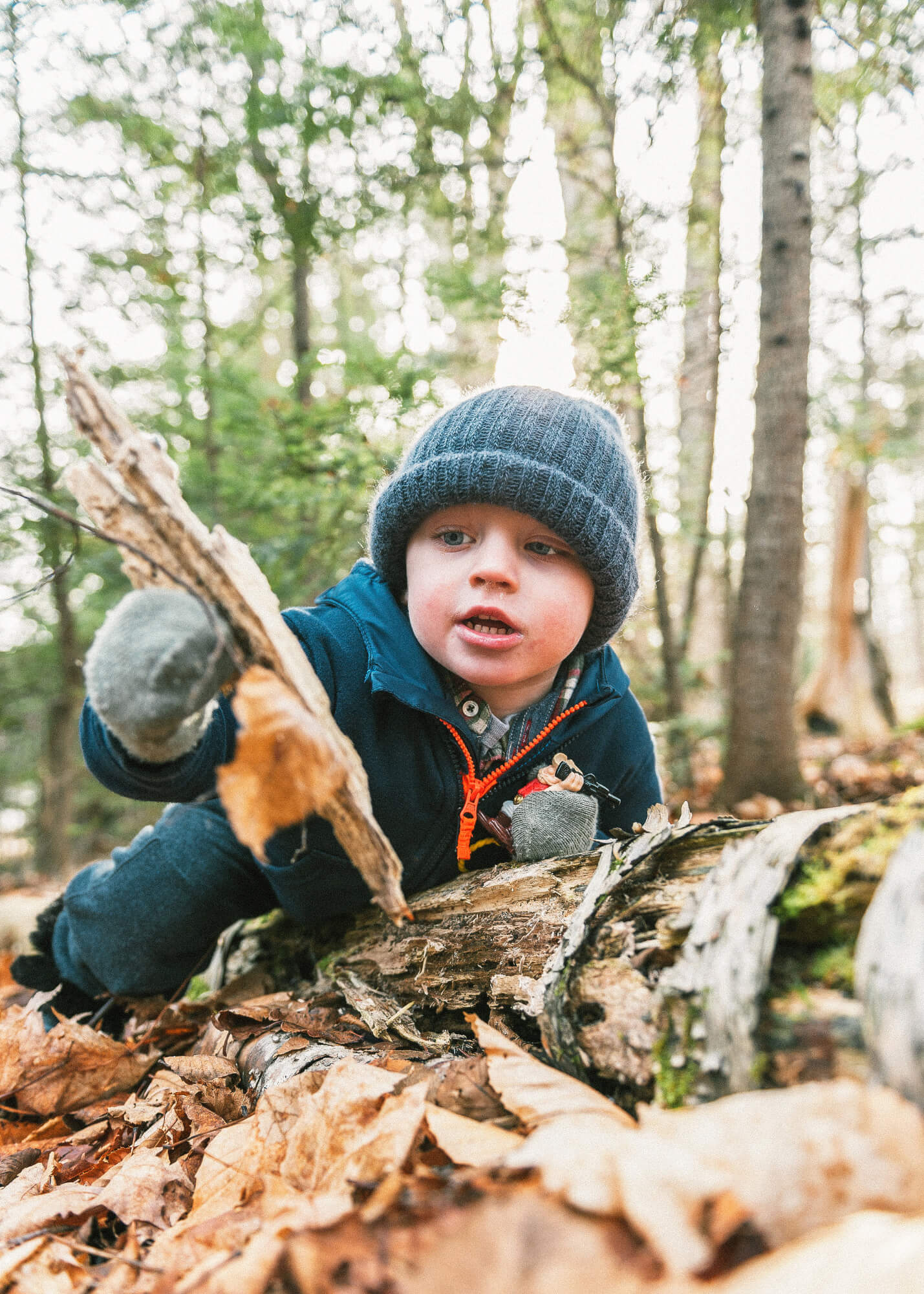 A little boy on the ground.